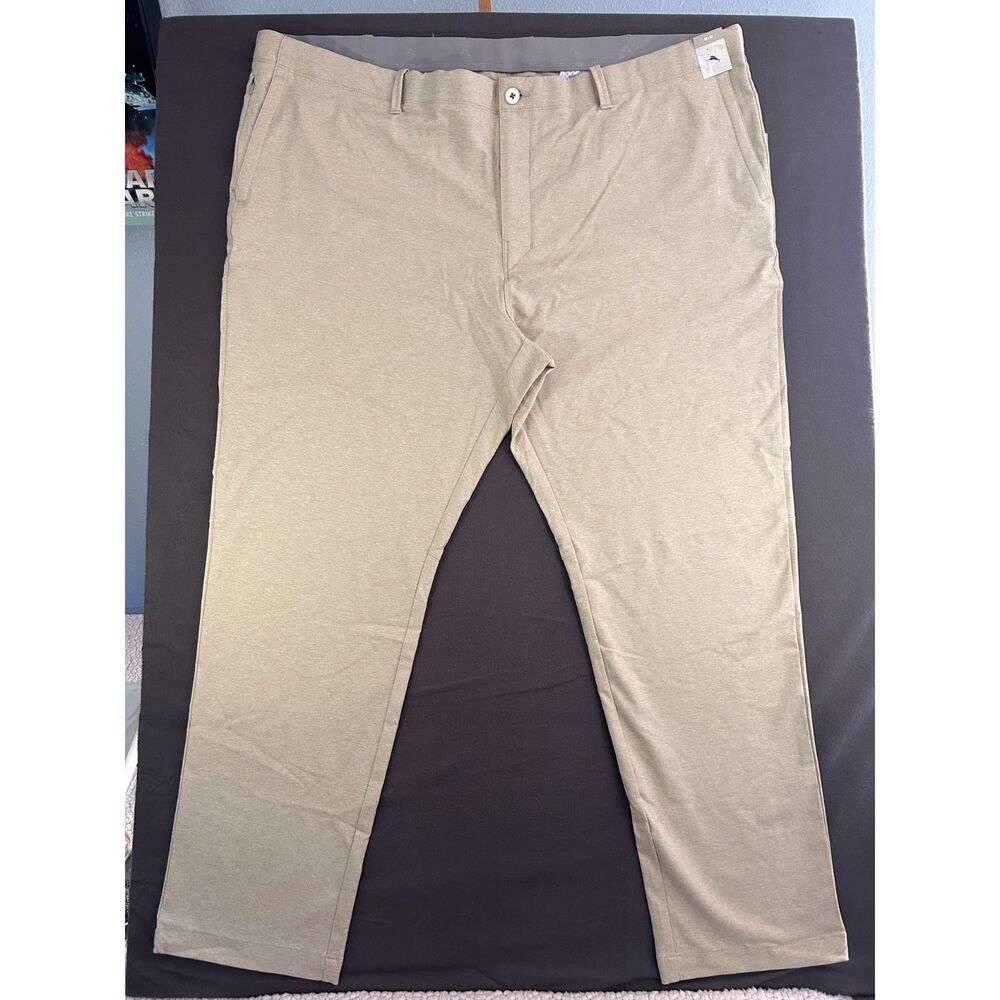 Tommy Bahama Mens 48x32 Golf Pants Tan Chino Flat Front NWT Business Casual Work